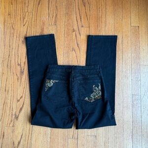 NYDJ Black Straight-Leg Jeans